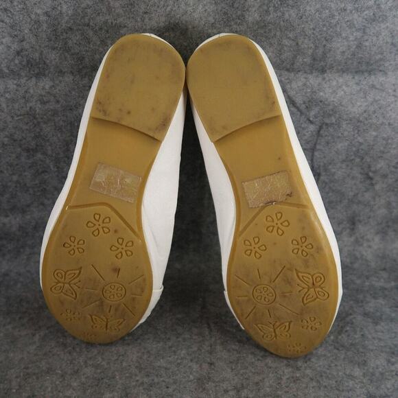 Shoes Womens 10 Ballet Flats Slip On Retro White Classic Vintage Casual - Picture 10 of 15